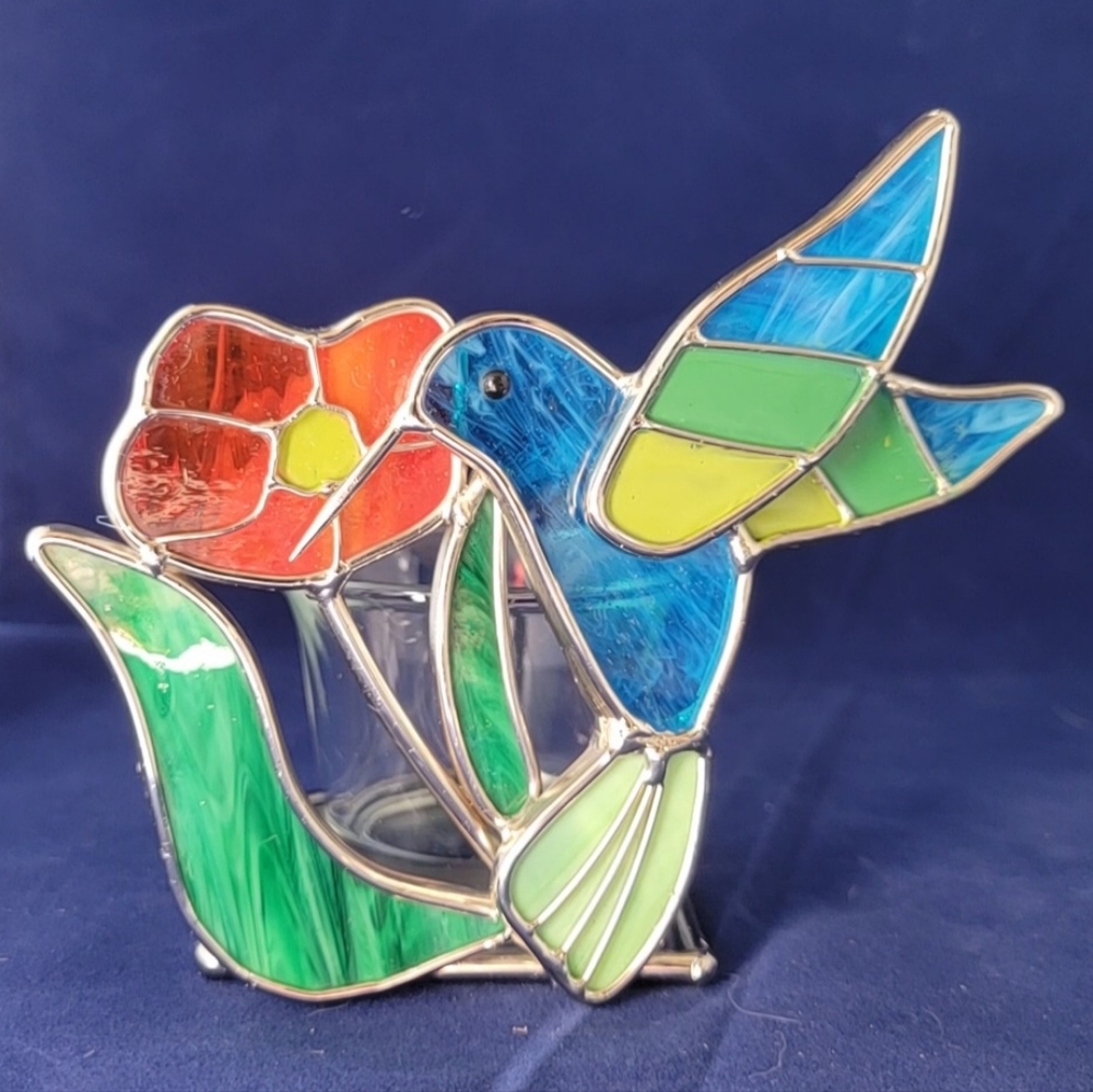 Hummingbird Stainglass Tealight Holder All Occasion/Holiday/Kids/Spring/Summer
